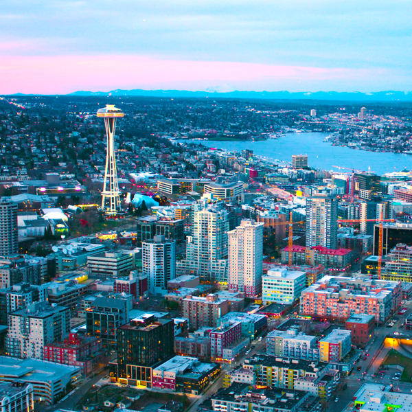 aerial view of seattle 