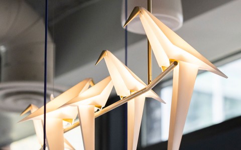 decorative birds as lamps