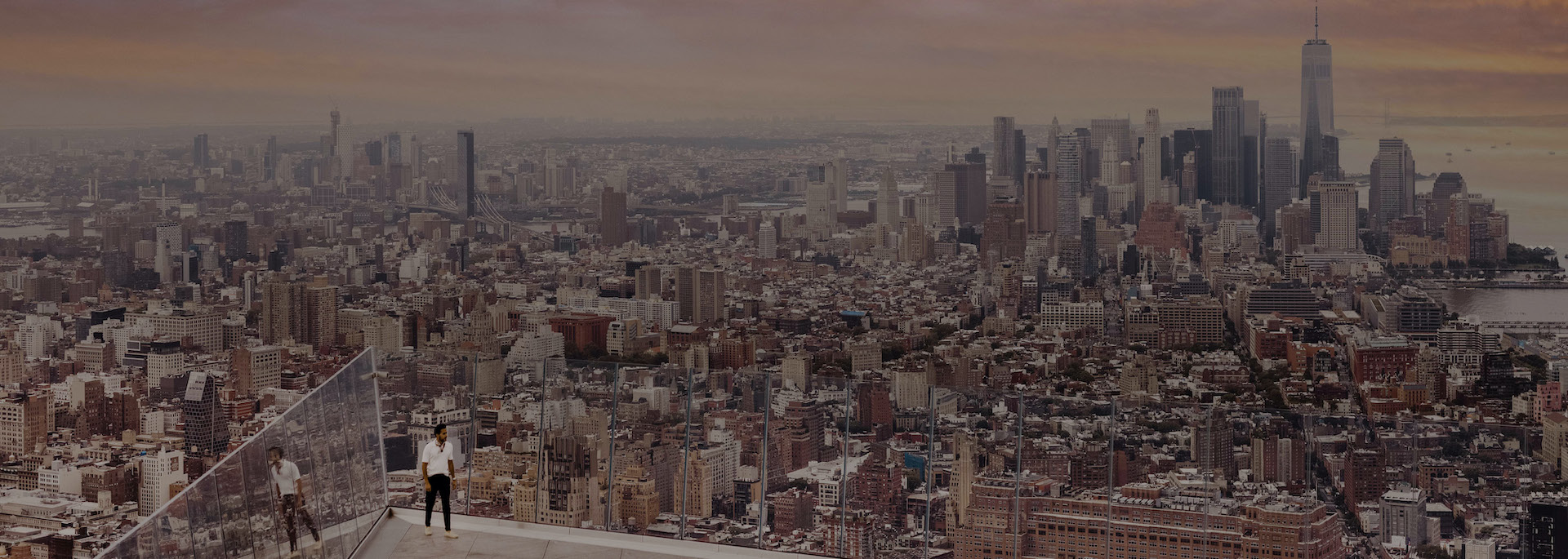 aerial view of new york city skyline
