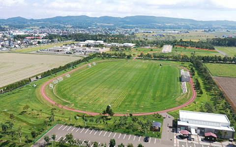 Aerial view of Naganuma General Park Athletic Field Park in Hokkaido