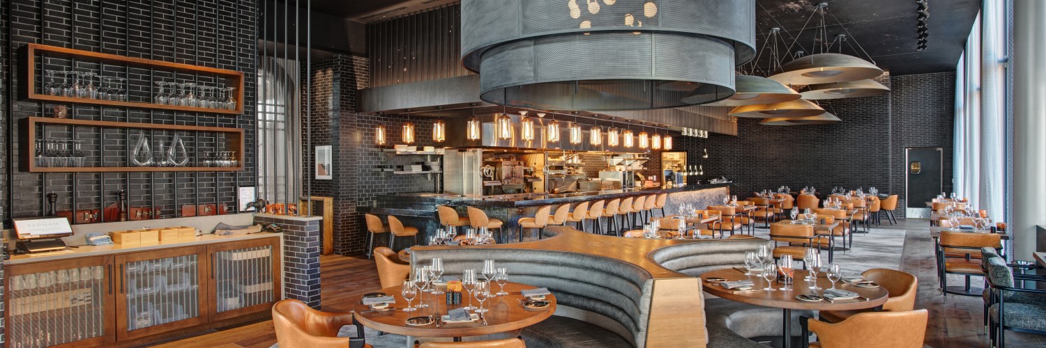 dining area of a restaurant with multiple chairs and tables