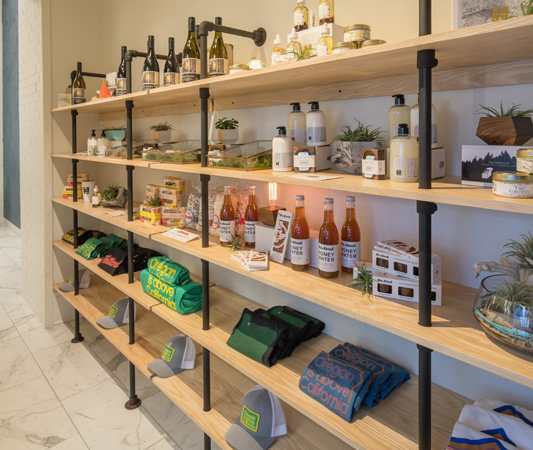 shelves with merchandise