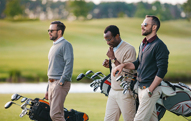 friends golfing
