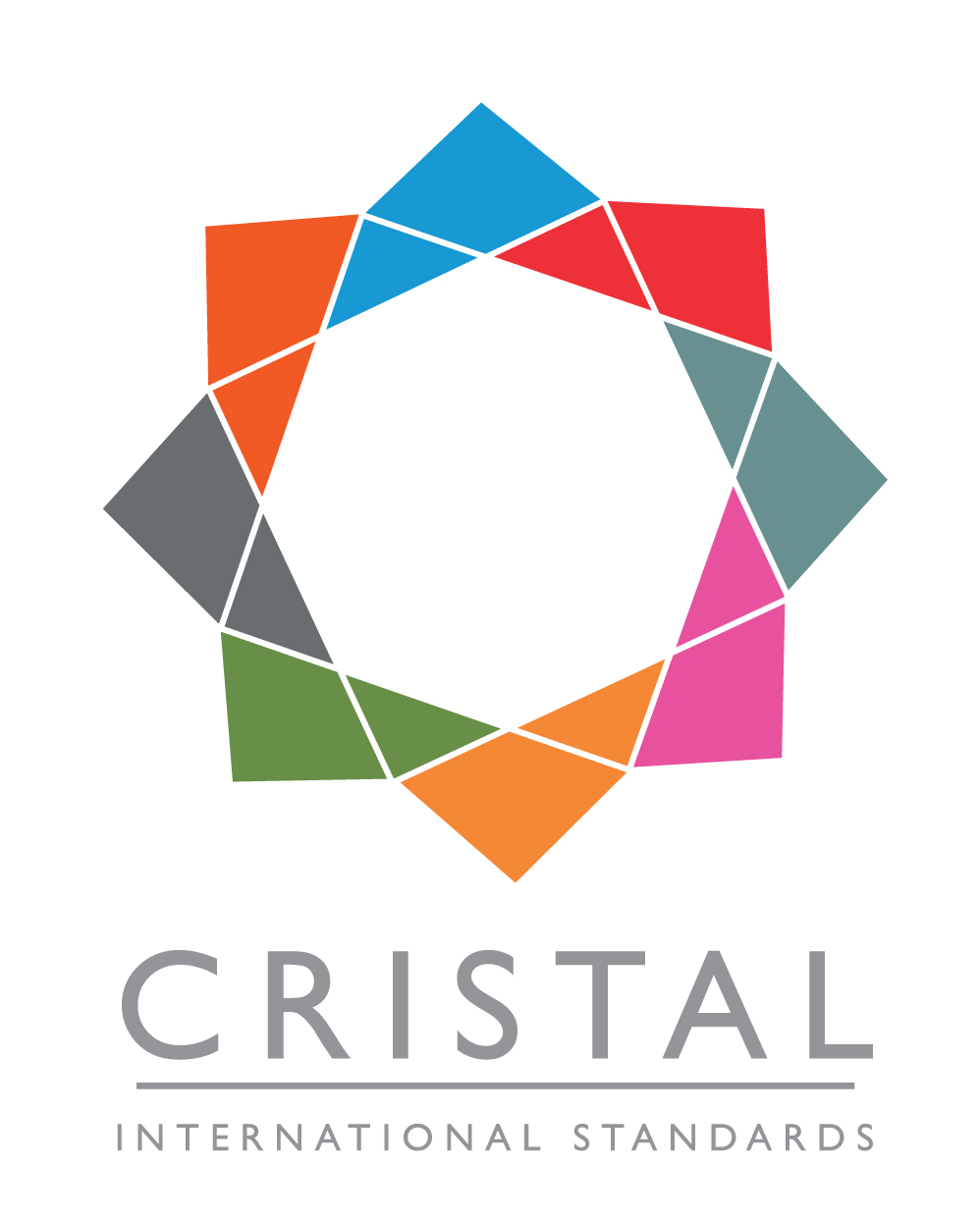 logotipo de cristal apilado